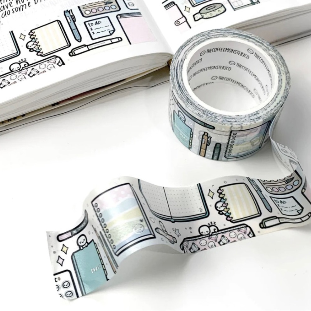 🆕 TheCoffeeMonsterzCo Planner Supplies Washi Tape - 1"